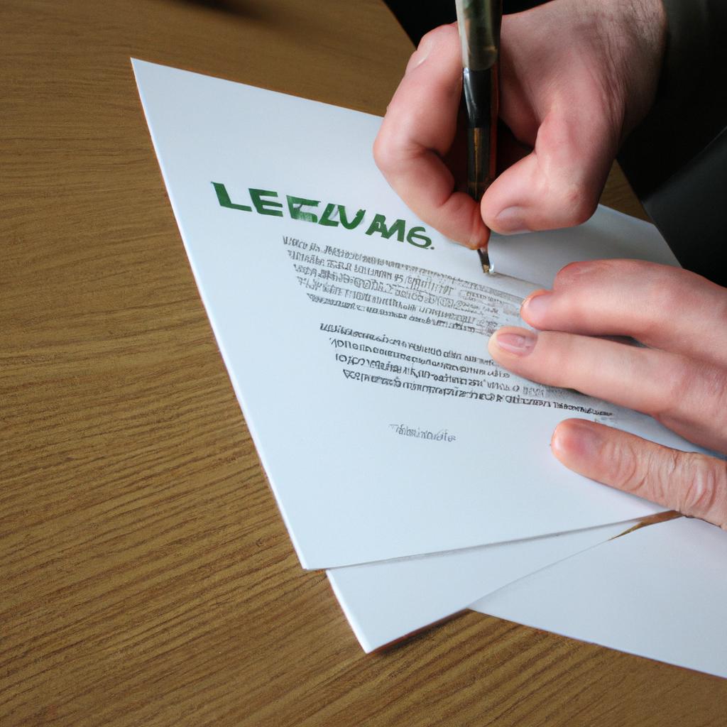 Person signing legal document discreetly